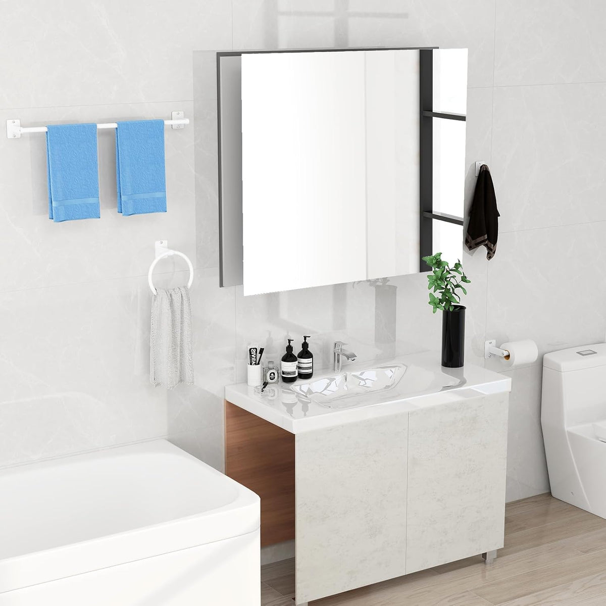 Black Bathroom Accessories Set, Bathroom Hardware Set