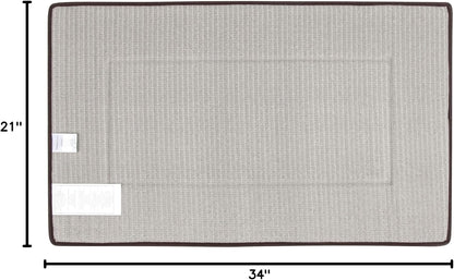 Bathroom Rugs, High Density Memory Foam Bath Mat, Absorbency & Non-Slip, Easy Care, Machine Washable Bath Mats for Bathroom, Shower&Tub, Modern Coral Velvet (Light Grey, 17" x 24")
