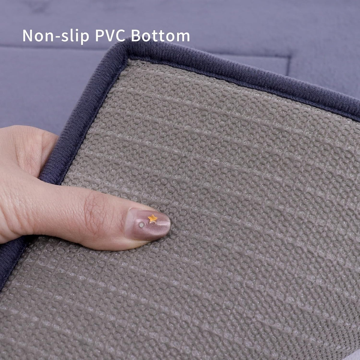 Bathroom Rugs, High Density Memory Foam Bath Mat, Absorbency & Non-Slip, Easy Care, Machine Washable Bath Mats for Bathroom, Shower&Tub, Modern Coral Velvet (Light Grey, 17" x 24")