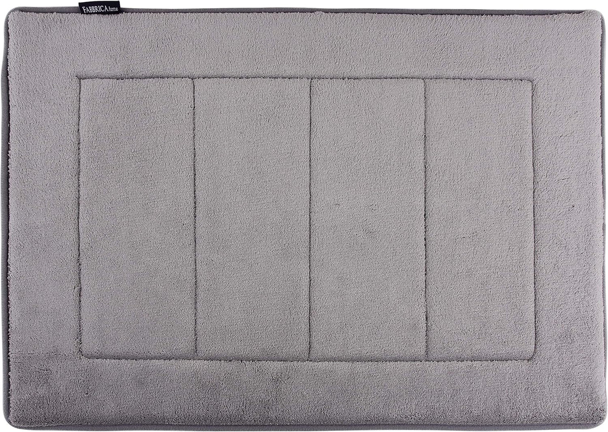 Bathroom Rugs, High Density Memory Foam Bath Mat, Absorbency & Non-Slip, Easy Care, Machine Washable Bath Mats for Bathroom, Shower&Tub, Modern Coral Velvet (Light Grey, 17" x 24")