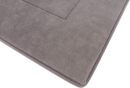 Bathroom Rugs, High Density Memory Foam Bath Mat, Absorbency & Non-Slip, Easy Care, Machine Washable Bath Mats for Bathroom, Shower&Tub, Modern Coral Velvet (Light Grey, 17" x 24")