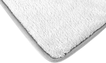 Bathroom Rugs, High Density Memory Foam Bath Mat, Absorbency & Non-Slip, Easy Care, Machine Washable Bath Mats for Bathroom, Shower&Tub, Modern Coral Velvet (Light Grey, 17" x 24")