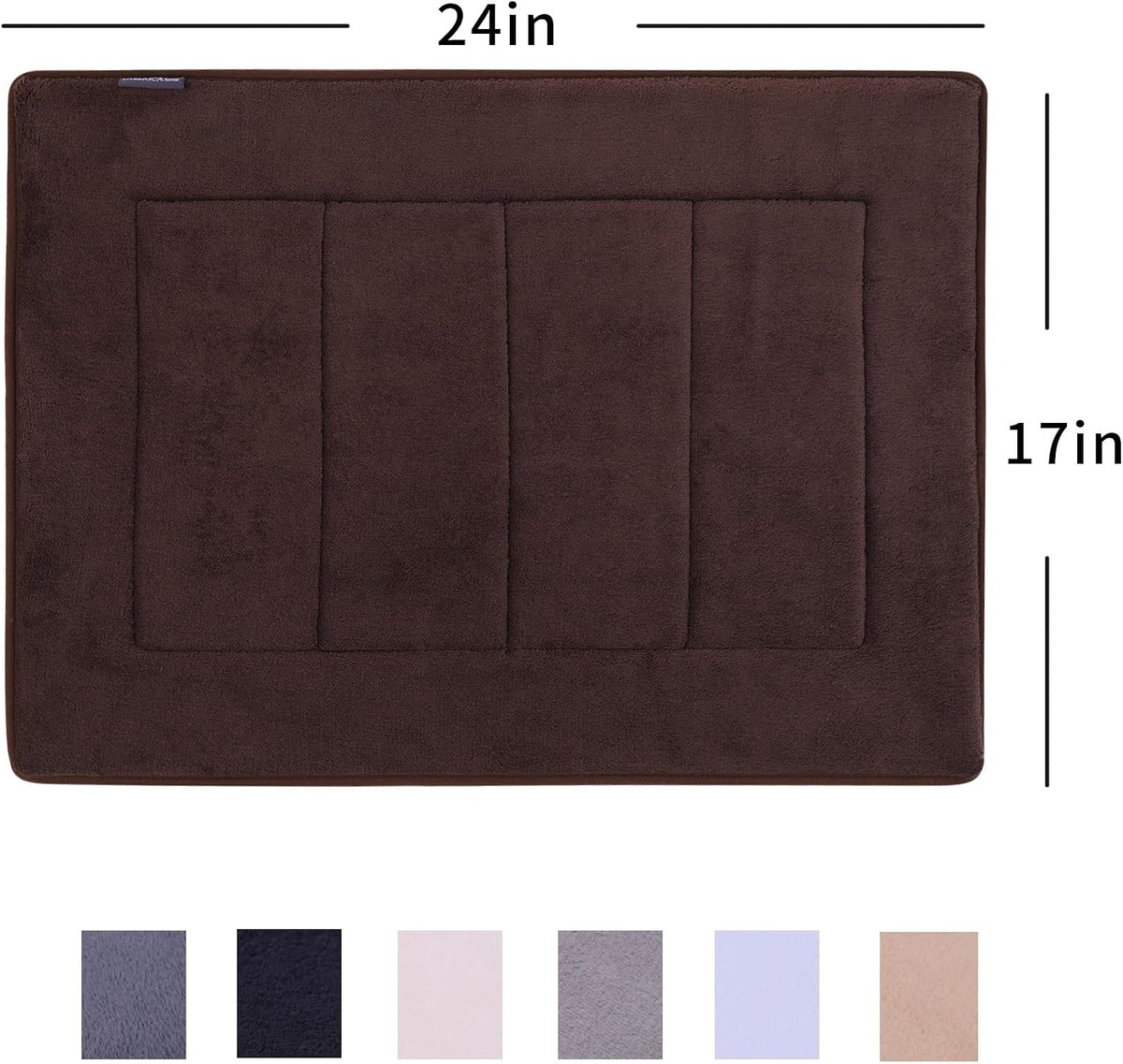 Bathroom Rugs, High Density Memory Foam Bath Mat, Absorbency & Non-Slip, Easy Care, Machine Washable Bath Mats for Bathroom, Shower&Tub, Modern Coral Velvet (Light Grey, 17" x 24")