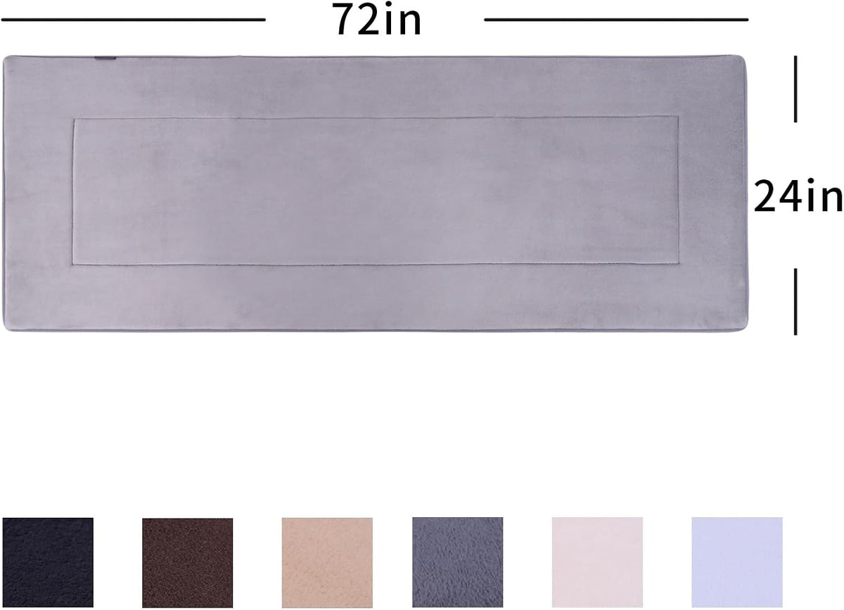 Bathroom Rugs, High Density Memory Foam Bath Mat, Absorbency & Non-Slip, Easy Care, Machine Washable Bath Mats for Bathroom, Shower&Tub, Modern Coral Velvet (Light Grey, 17" x 24")