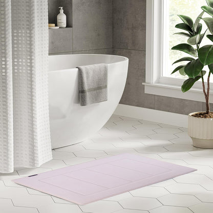 Bathroom Rugs, High Density Memory Foam Bath Mat, Absorbency & Non-Slip, Easy Care, Machine Washable Bath Mats for Bathroom, Shower&Tub, Modern Coral Velvet (Light Grey, 17" x 24")