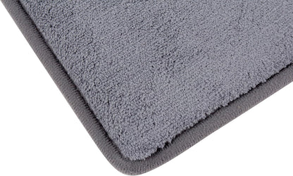 Bathroom Rugs, High Density Memory Foam Bath Mat, Absorbency & Non-Slip, Easy Care, Machine Washable Bath Mats for Bathroom, Shower&Tub, Modern Coral Velvet (Light Grey, 17" x 24")