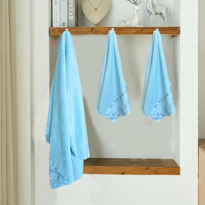 Lace Bath Towels, Purple Velvet Towels Set Luxury Super Soft Coral Hand Towel Absorbent & Durable Towels for Bathroom Daily Shower