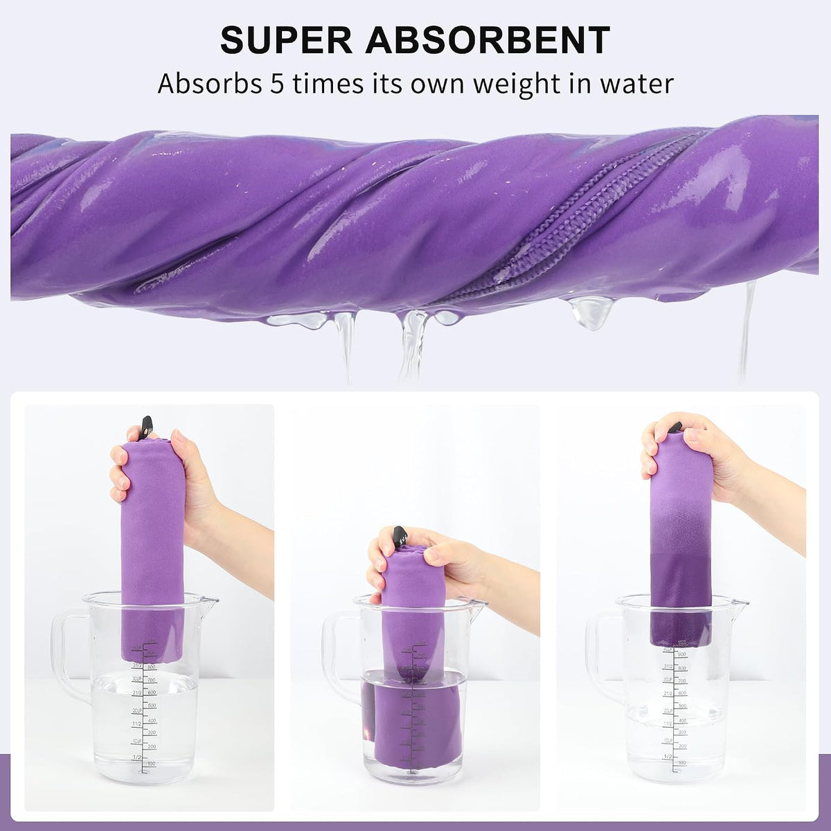 Microfiber Towel Quick Dry Camping & Travel & Gym Towel. Compact