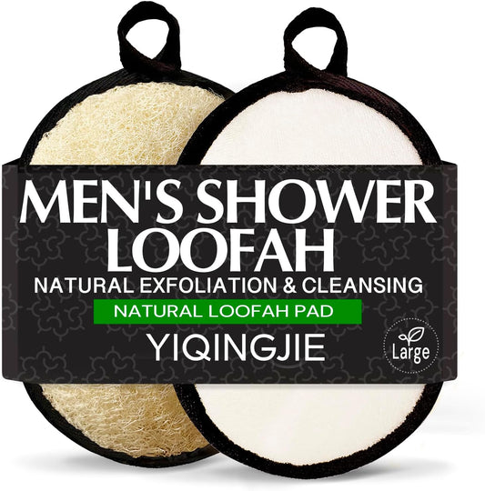 Natural Loofah Sponge Exfoliating Body Scrubber (3 Pack),Made with Eco-Friendly and Biodegradable Shower Luffa Sponge, Loofah for Women and Men, Beige