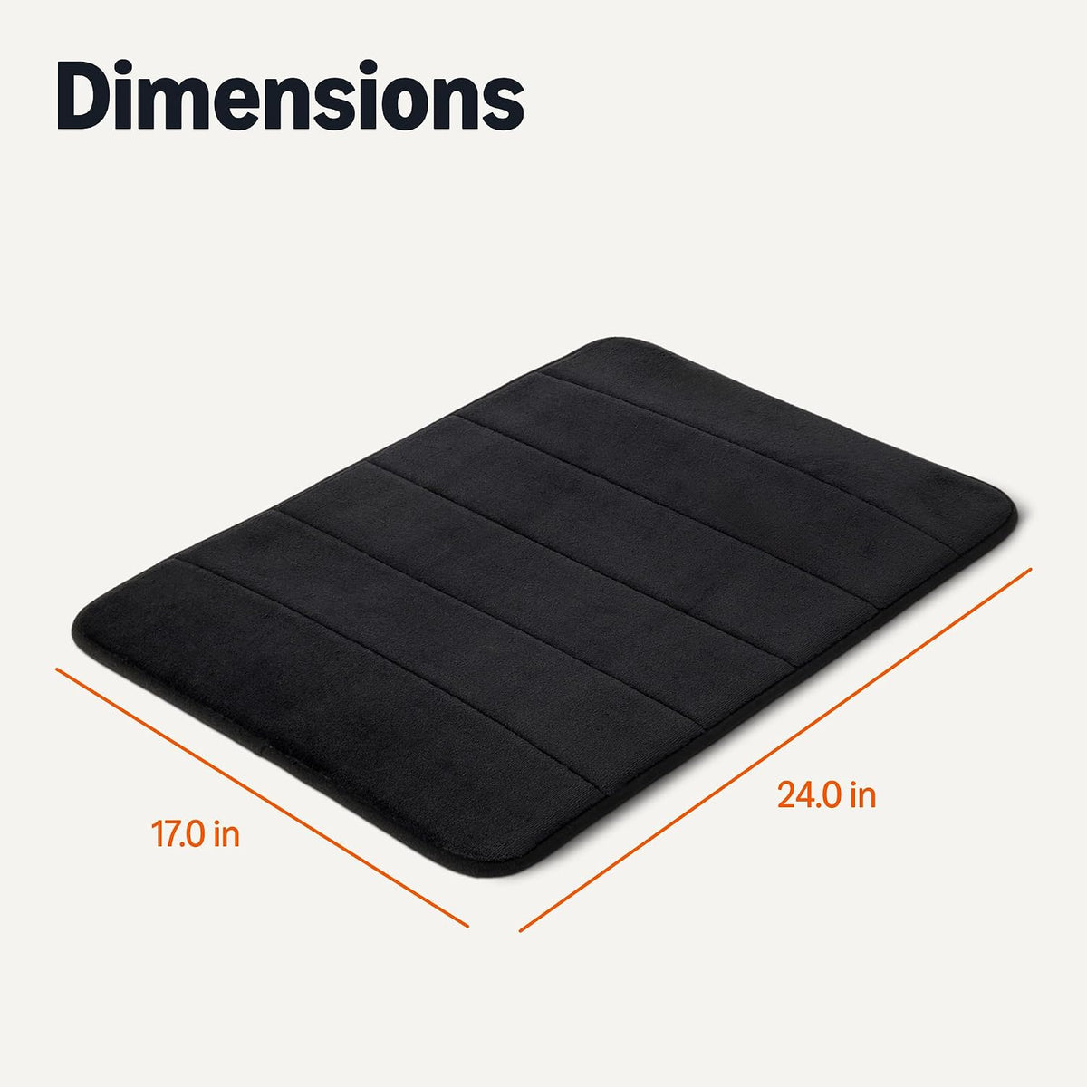 Absorbent & Fast Dry Plush Memory Foam Bath Mat, Non-Slip Backing, 17 x 24 in, Light Gray
