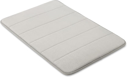 Absorbent & Fast Dry Plush Memory Foam Bath Mat, Non-Slip Backing, 17 x 24 in, Light Gray