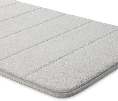 Absorbent & Fast Dry Plush Memory Foam Bath Mat, Non-Slip Backing, 17 x 24 in, Light Gray