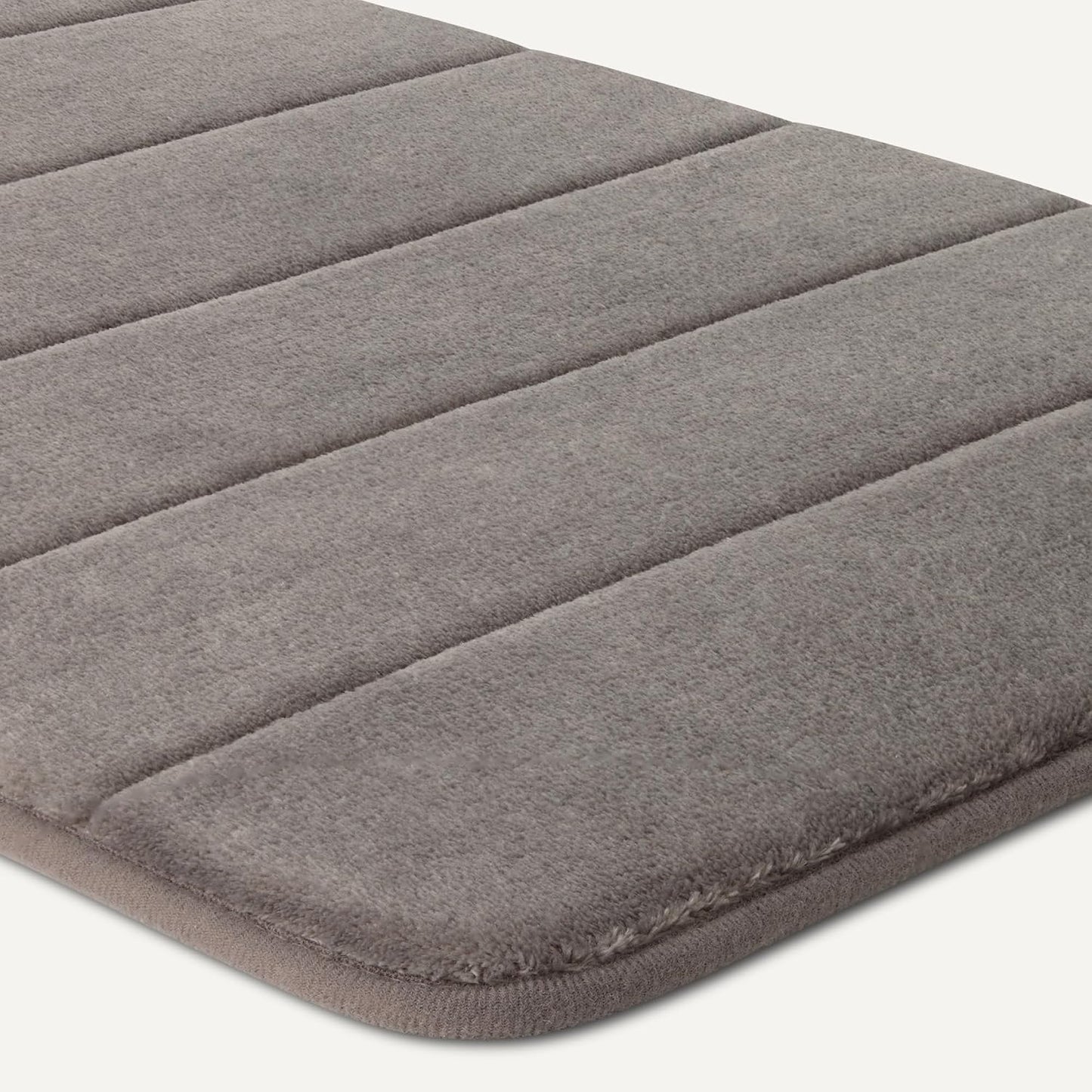 Absorbent & Fast Dry Plush Memory Foam Bath Mat, Non-Slip Backing, 17 x 24 in, Light Gray
