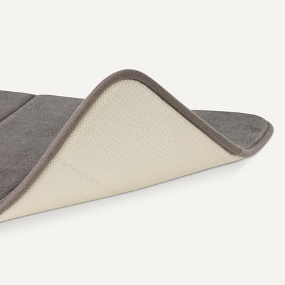 Absorbent & Fast Dry Plush Memory Foam Bath Mat, Non-Slip Backing, 17 x 24 in, Light Gray