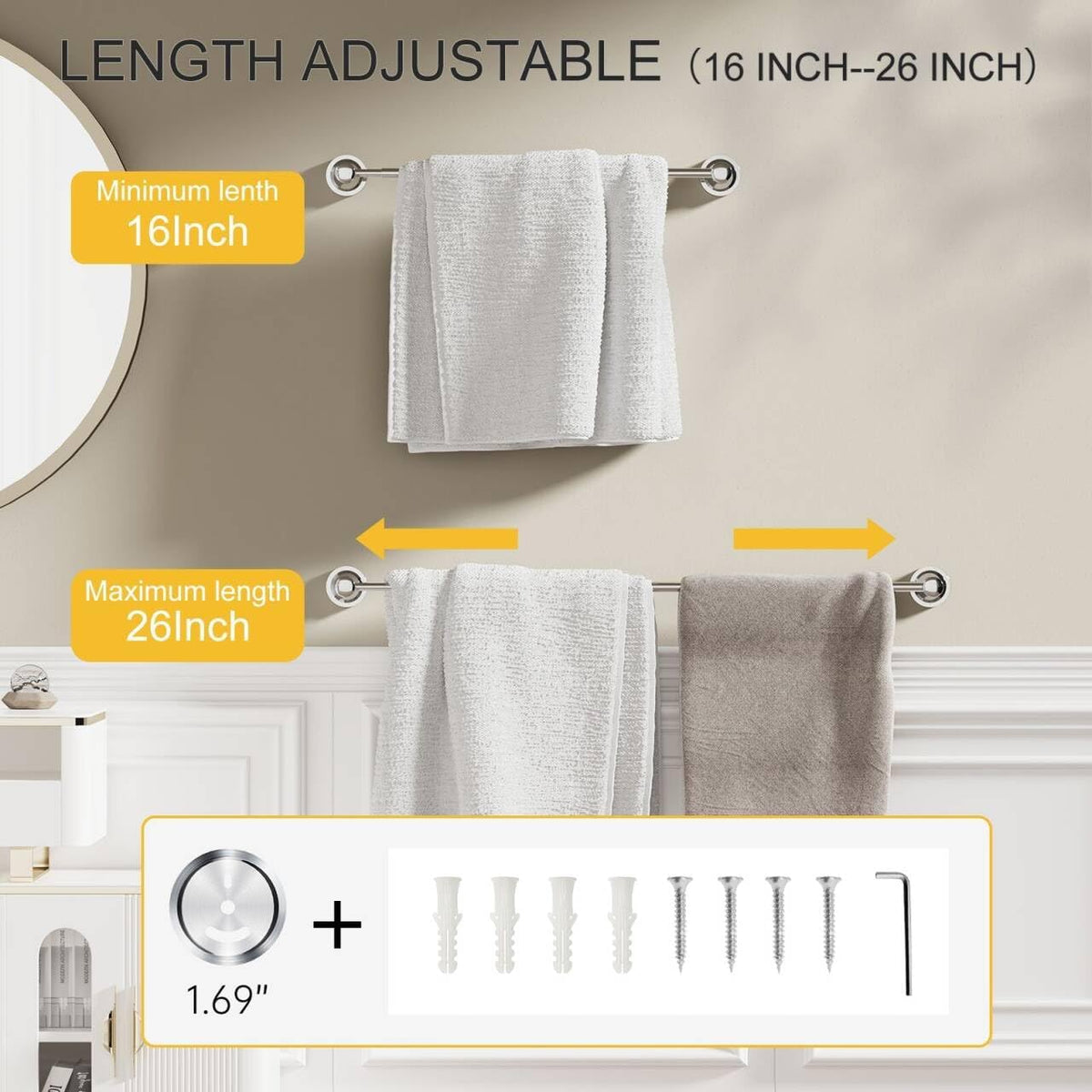Towel Racks for Bathroom Wall Mounted Bath Towel Bar Oil Rubbed Bronze