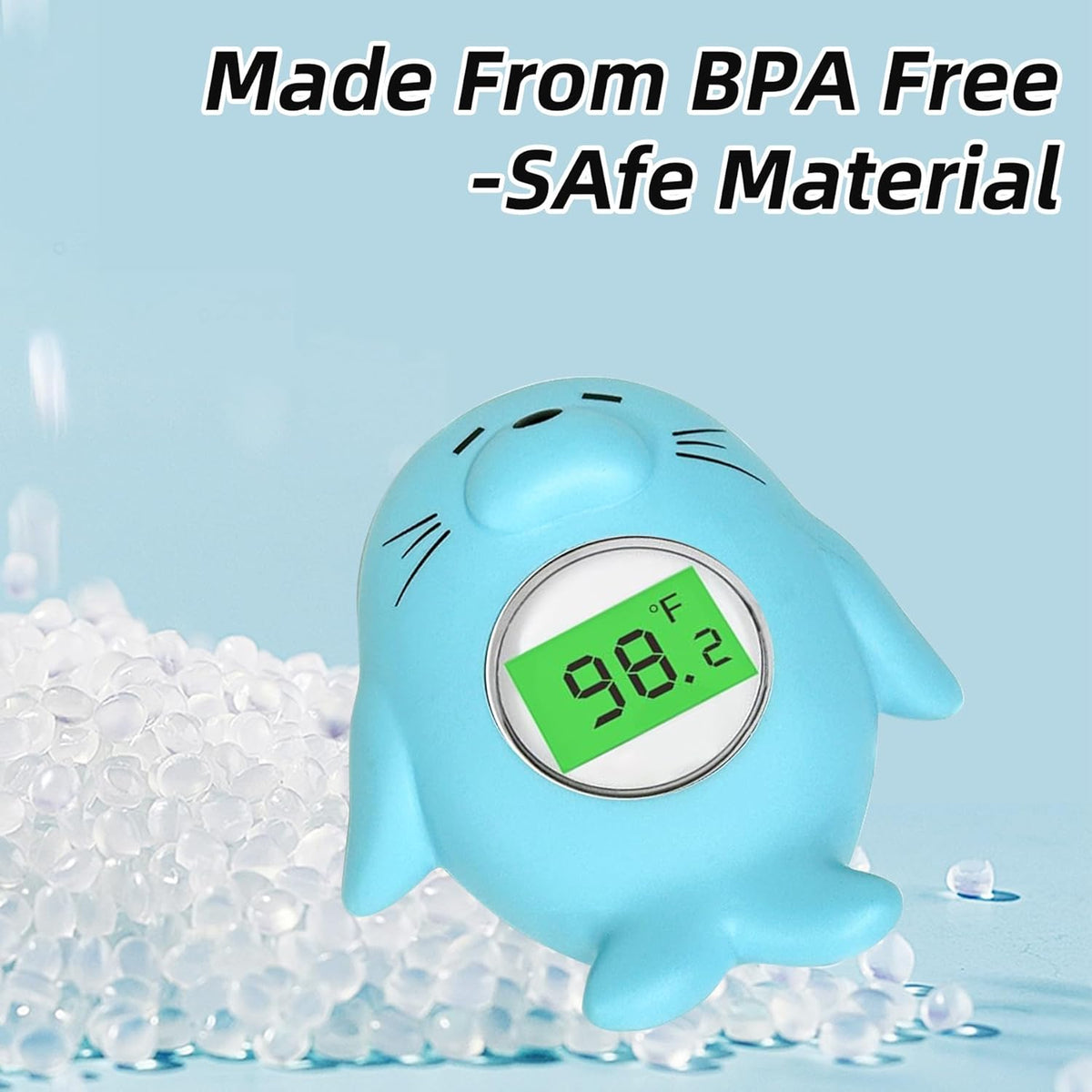 Baby Bath Thermometer - Floating Digital with LED Safety Alert | Floating、Baby Bath Thermometer、Digital、Water Temperature、Monitor、3-Color LED Alert、IP67 Waterproof、BPA-Free、Infant、Gift
