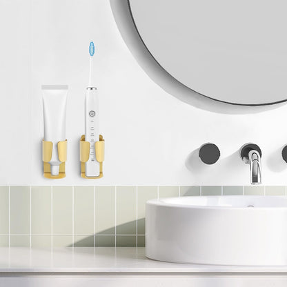 Electric Toothbrush Holder Wall Mount – No Drill 304 Stainless Steel Self Adhesive Bathroom Organizer for Toothbrush/Toothpaste/Facial/Razor – Space Saving Waterproof Rustproof – Silver