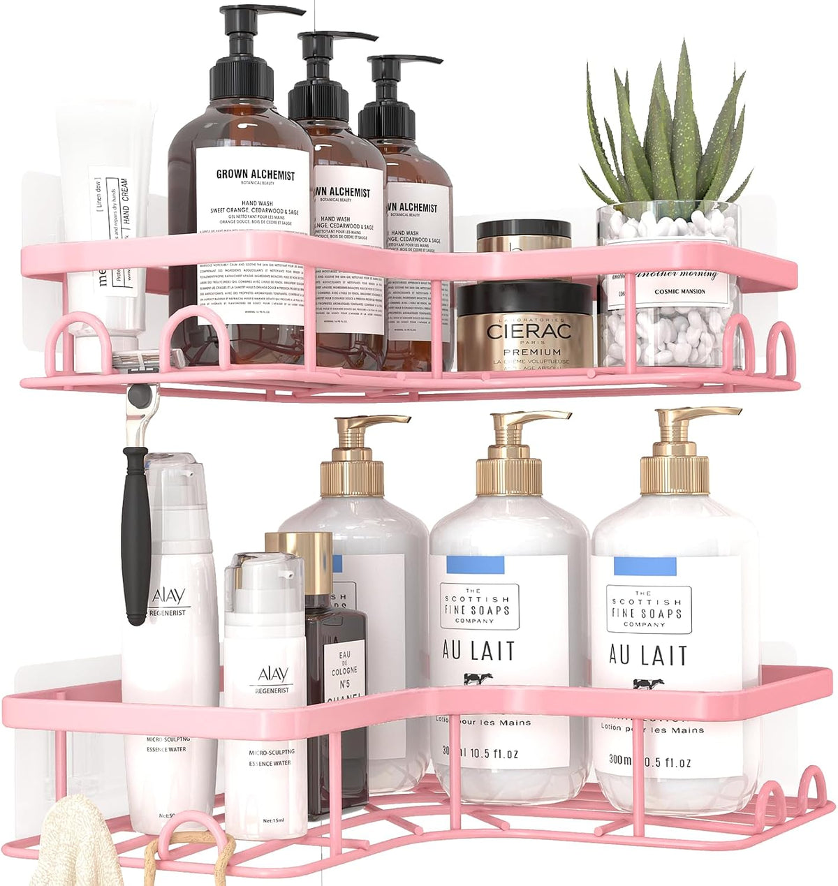 Black Corner Shower Caddy Adhesive No Drilling Bathroom Shelves