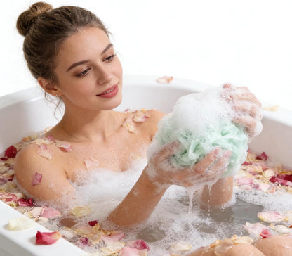 Loofah Sponge Soft Loofa Bath Sponges Luffa for Shower Women Men Kid | 4 Pack Luffa Exfoliating Shower Pouf , 60G Lufa Sponges Loofa Scrubbies for Body Wash
