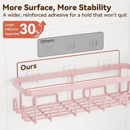 Shower Caddy Adhesive, Rustproof Shower Organizer, Wall Shower Rack | Large Capacity Shower Shelf for Inside Shower, No Drill Shower Storage, Shampoo Shower Holder, Black, 2 Caddies