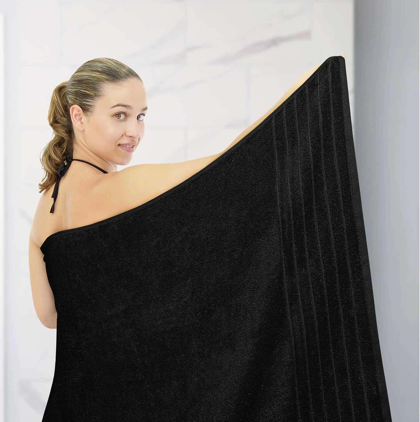 1 Piece Jumbo Bath Sheet 40 x 80 Inches, Dark Grey | Extra Large & Light Weight, Quicker to Dry, 100% Cotton, Super Soft & Absorbent, Perfect to Wrap Yourself in