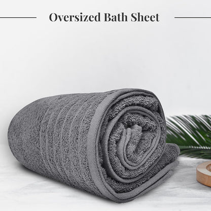 1 Piece Jumbo Bath Sheet 40 x 80 Inches, Dark Grey | Extra Large & Light Weight, Quicker to Dry, 100% Cotton, Super Soft & Absorbent, Perfect to Wrap Yourself in