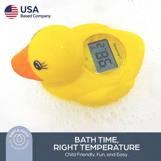 Duck Baby Bath Thermometer – Instant Results, Digital Water & Room Temp Reader – Fun Floating Toy for Newborns | Instant Digital Water & Room Temperature - Fun Floating Duck Toy - Helps Monitor Bath Water Temperature