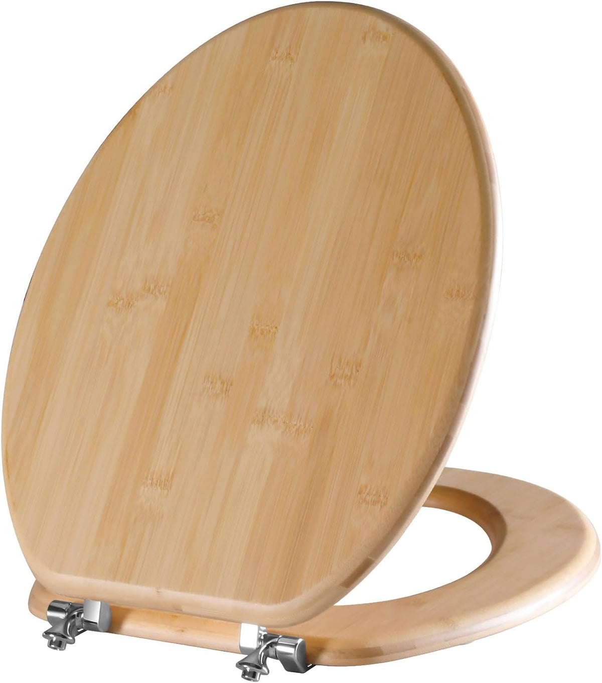 ROUND Bamboo Wood Toilet Seat Soft Close 16.5Inch