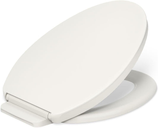 K-26801-0 Impro ReadyLatch Quiet Close Elongated Toilet Seat, White Toilet Seat, Grip-Tight Bumpers, New Home Essentials, Slam Prevention