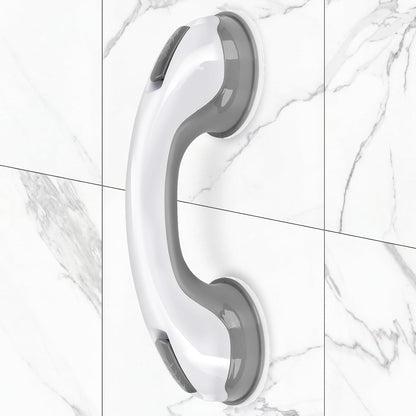 Shower Handle Grab Bars for Bathtubs & Showers, 12 inch Grab Bars for Bathroom with Strong Hold Suction Cup, Balance Bar Safety Hand Rail for Injury, Senior, Elderly Grey
