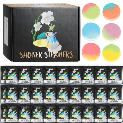 12pcs Aromatherapy Shower Steamers - Relaxation Birthday Christmas Set for Women and Men, Shower Bombs Tablets for Stress Relief and Self Care, Luxury Home Spa