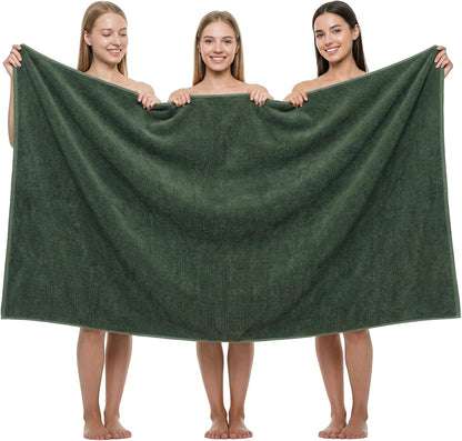REDKISS Pack of 1 Jumbo Bath Sheet, 40 x 80 Inches Microfiber Oversized Bath Towel for Bathroom, Extra Large & Lightweight, Quick-Dry, Super Soft & Highly Absorbent, Perfect to Wrap Yourself In, Olive