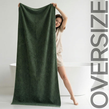 REDKISS Pack of 1 Jumbo Bath Sheet, 40 x 80 Inches Microfiber Oversized Bath Towel for Bathroom, Extra Large & Lightweight, Quick-Dry, Super Soft & Highly Absorbent, Perfect to Wrap Yourself In, Olive