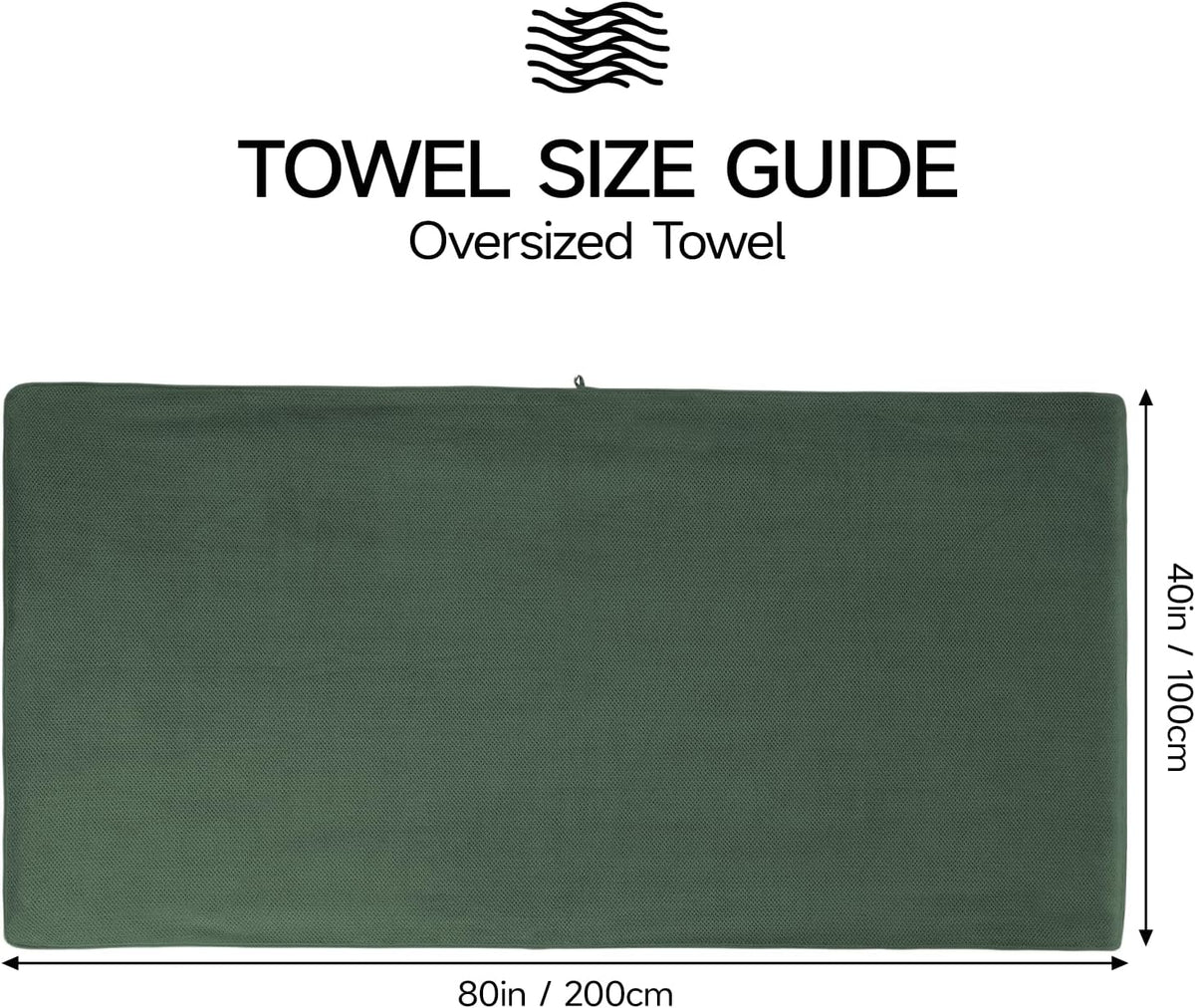REDKISS Pack of 1 Jumbo Bath Sheet, 40 x 80 Inches Microfiber Oversized Bath Towel for Bathroom, Extra Large & Lightweight, Quick-Dry, Super Soft & Highly Absorbent, Perfect to Wrap Yourself In, Olive