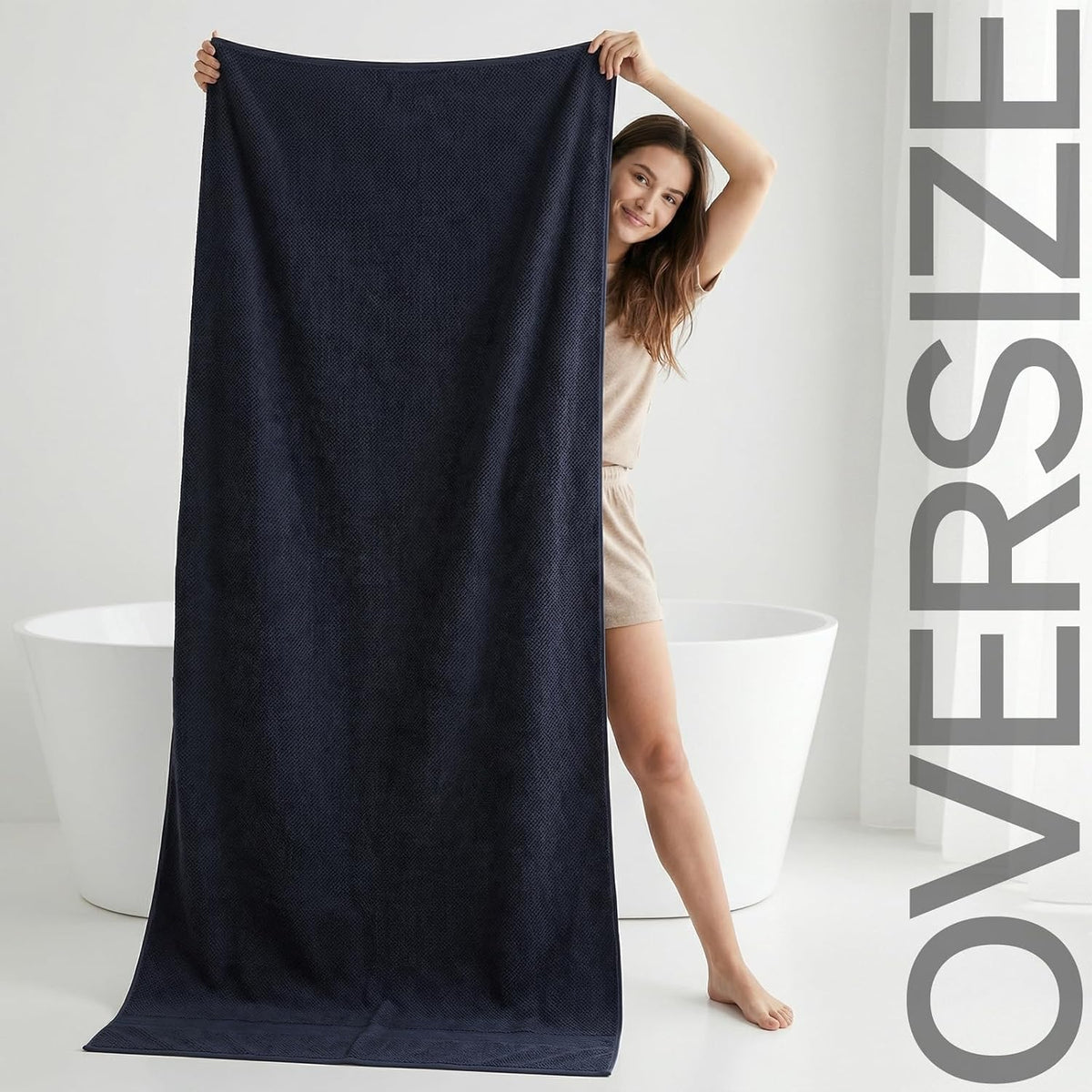 REDKISS Pack of 1 Jumbo Bath Sheet, 40 x 80 Inches Microfiber Oversized Bath Towel for Bathroom, Extra Large & Lightweight, Quick-Dry, Super Soft & Highly Absorbent, Perfect to Wrap Yourself In, Olive