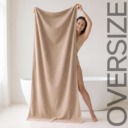 REDKISS Pack of 1 Jumbo Bath Sheet, 40 x 80 Inches Microfiber Oversized Bath Towel for Bathroom, Extra Large & Lightweight, Quick-Dry, Super Soft & Highly Absorbent, Perfect to Wrap Yourself In, Olive