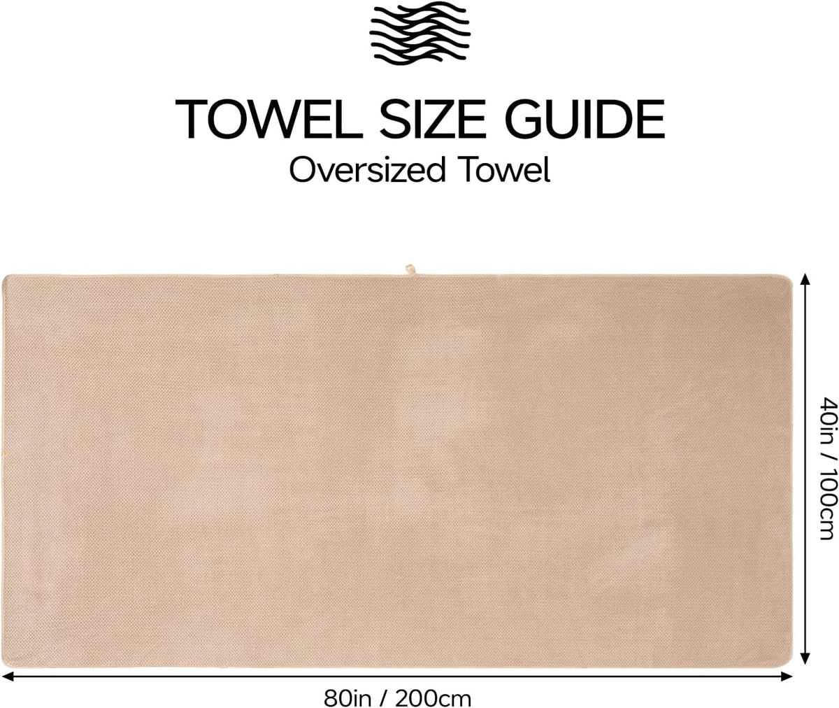 REDKISS Pack of 1 Jumbo Bath Sheet, 40 x 80 Inches Microfiber Oversized Bath Towel for Bathroom, Extra Large & Lightweight, Quick-Dry, Super Soft & Highly Absorbent, Perfect to Wrap Yourself In, Olive