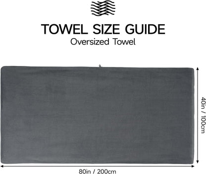 REDKISS Pack of 1 Jumbo Bath Sheet, 40 x 80 Inches Microfiber Oversized Bath Towel for Bathroom, Extra Large & Lightweight, Quick-Dry, Super Soft & Highly Absorbent, Perfect to Wrap Yourself In, Olive