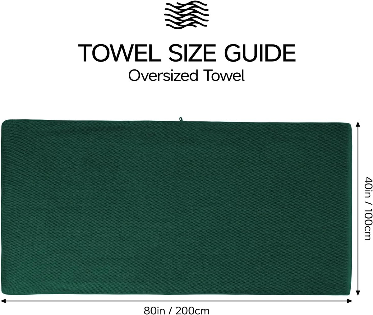 REDKISS Pack of 1 Jumbo Bath Sheet, 40 x 80 Inches Microfiber Oversized Bath Towel for Bathroom, Extra Large & Lightweight, Quick-Dry, Super Soft & Highly Absorbent, Perfect to Wrap Yourself In, Olive