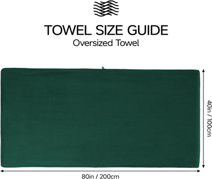 REDKISS Pack of 1 Jumbo Bath Sheet, 40 x 80 Inches Microfiber Oversized Bath Towel for Bathroom, Extra Large & Lightweight, Quick-Dry, Super Soft & Highly Absorbent, Perfect to Wrap Yourself In, Olive
