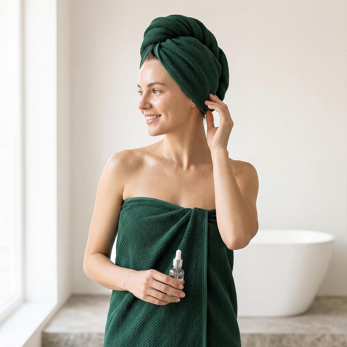 REDKISS Pack of 1 Jumbo Bath Sheet, 40 x 80 Inches Microfiber Oversized Bath Towel for Bathroom, Extra Large & Lightweight, Quick-Dry, Super Soft & Highly Absorbent, Perfect to Wrap Yourself In, Olive