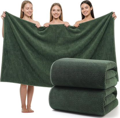 REDKISS Pack of 1 Jumbo Bath Sheet, 40 x 80 Inches Microfiber Oversized Bath Towel for Bathroom, Extra Large & Lightweight, Quick-Dry, Super Soft & Highly Absorbent, Perfect to Wrap Yourself In, Olive