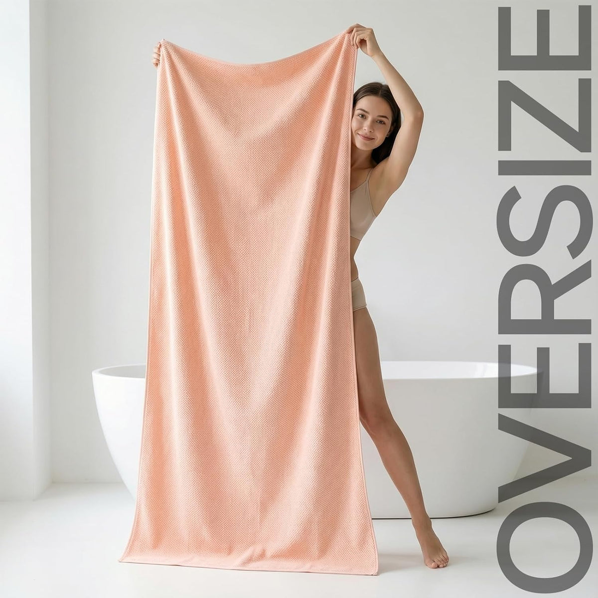 REDKISS Pack of 1 Jumbo Bath Sheet, 40 x 80 Inches Microfiber Oversized Bath Towel for Bathroom, Extra Large & Lightweight, Quick-Dry, Super Soft & Highly Absorbent, Perfect to Wrap Yourself In, Olive