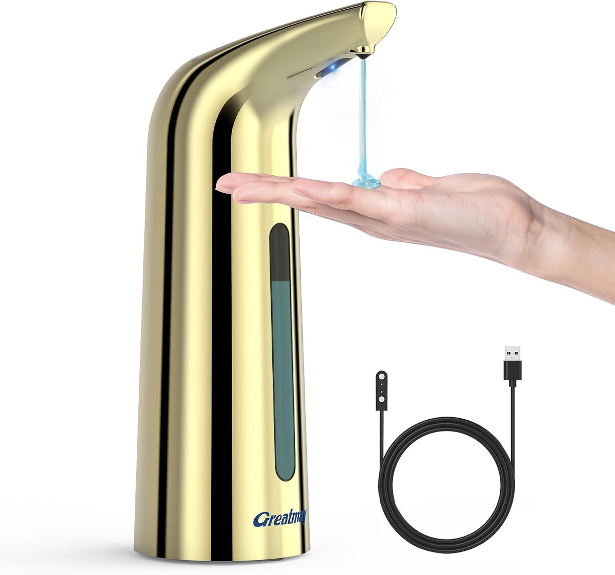 Touchless Automatic Soap Dispenser 400ml Rechargeable, Gold
