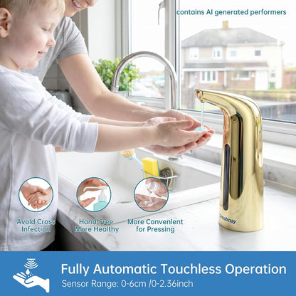 Touchless Automatic Soap Dispenser 400ml Rechargeable, Gold