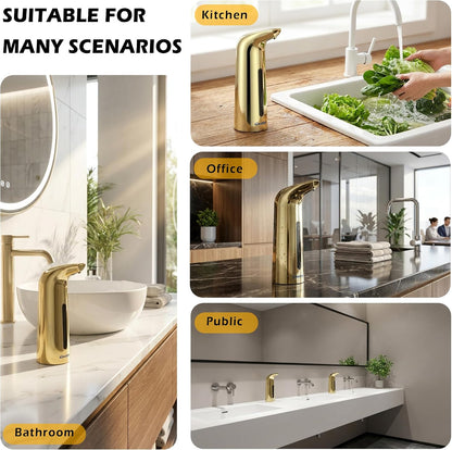 Touchless Automatic Soap Dispenser 400ml Rechargeable, Gold