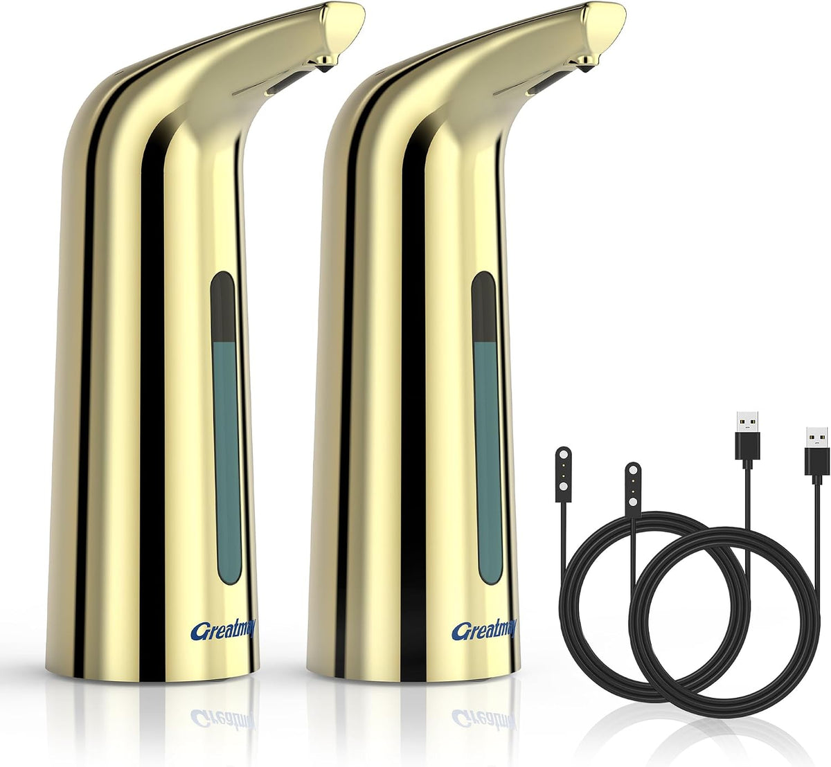 Touchless Automatic Soap Dispenser 400ml Rechargeable, Gold
