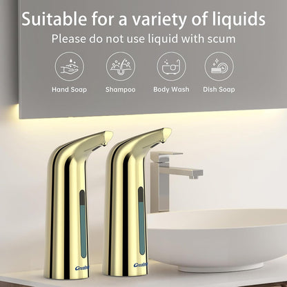 Touchless Automatic Soap Dispenser 400ml Rechargeable, Gold
