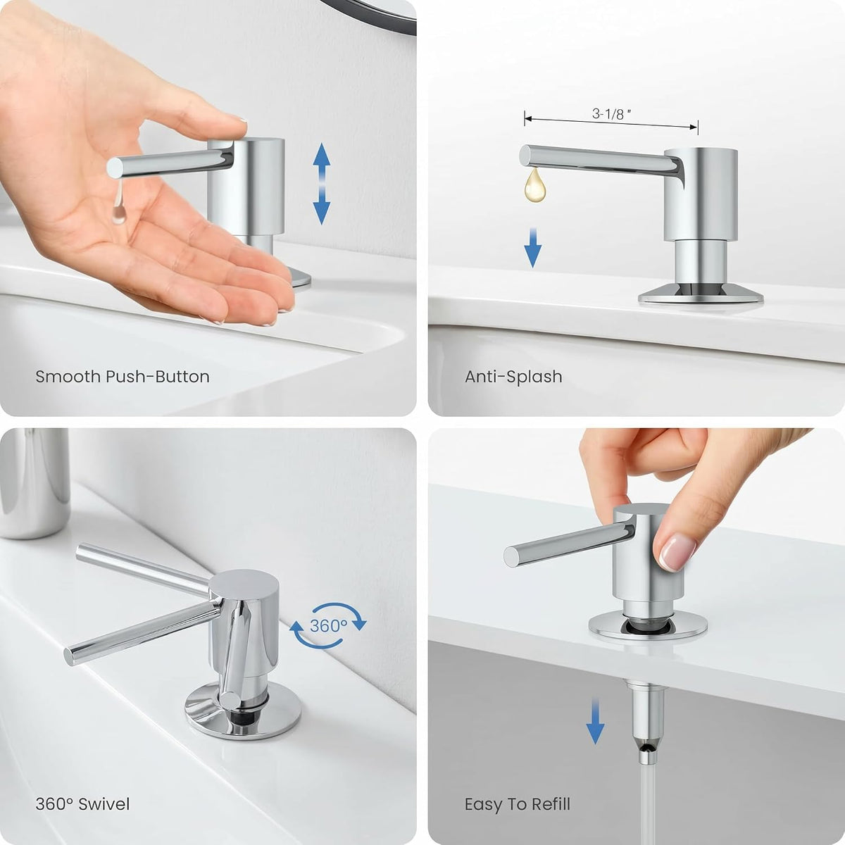 Touchless Automatic Soap Dispenser 400ml Rechargeable, Gold