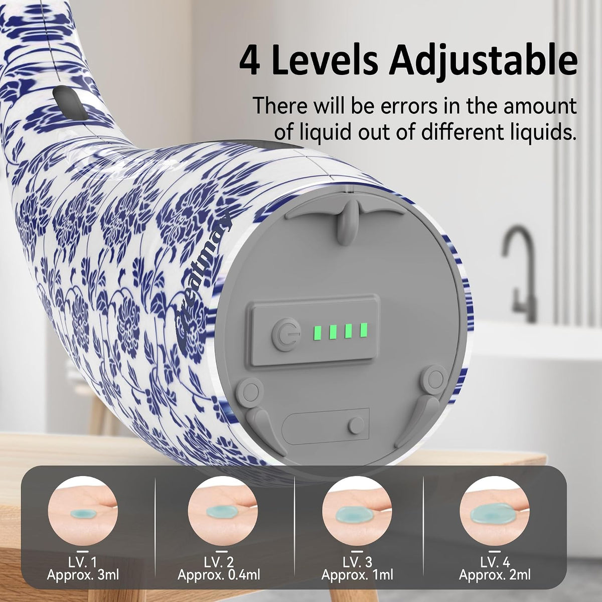 Touchless Automatic Soap Dispenser 400ml Rechargeable, Gold